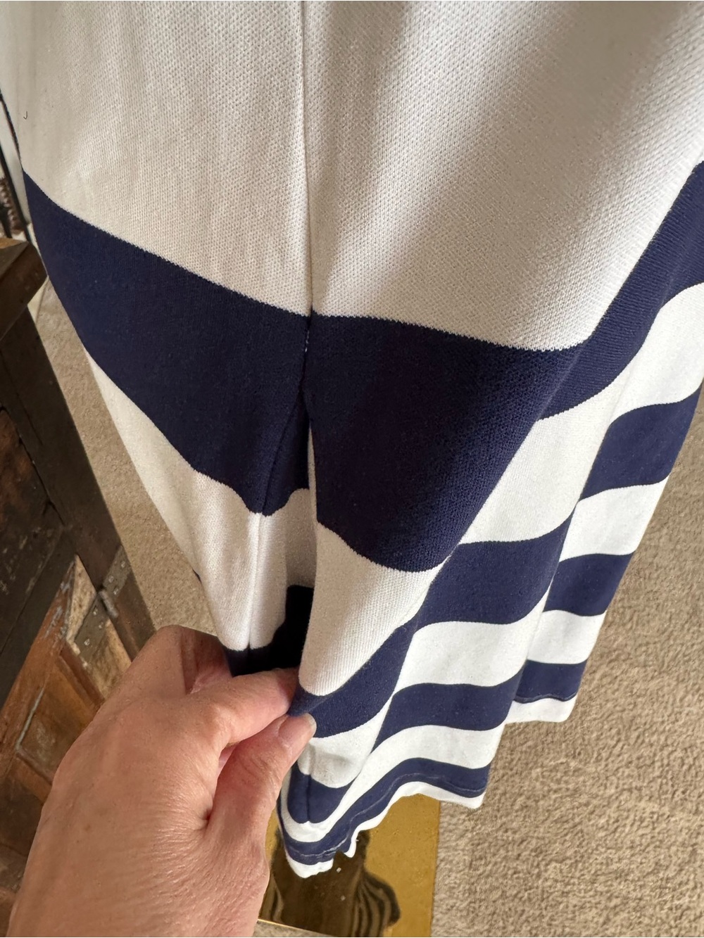 NWT Vineyard Vines Navy/White Striped Sleeveless Shift Dress - size S - Picture 6 of 11